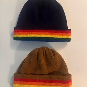 Vintage Rainbow Striped Beanies